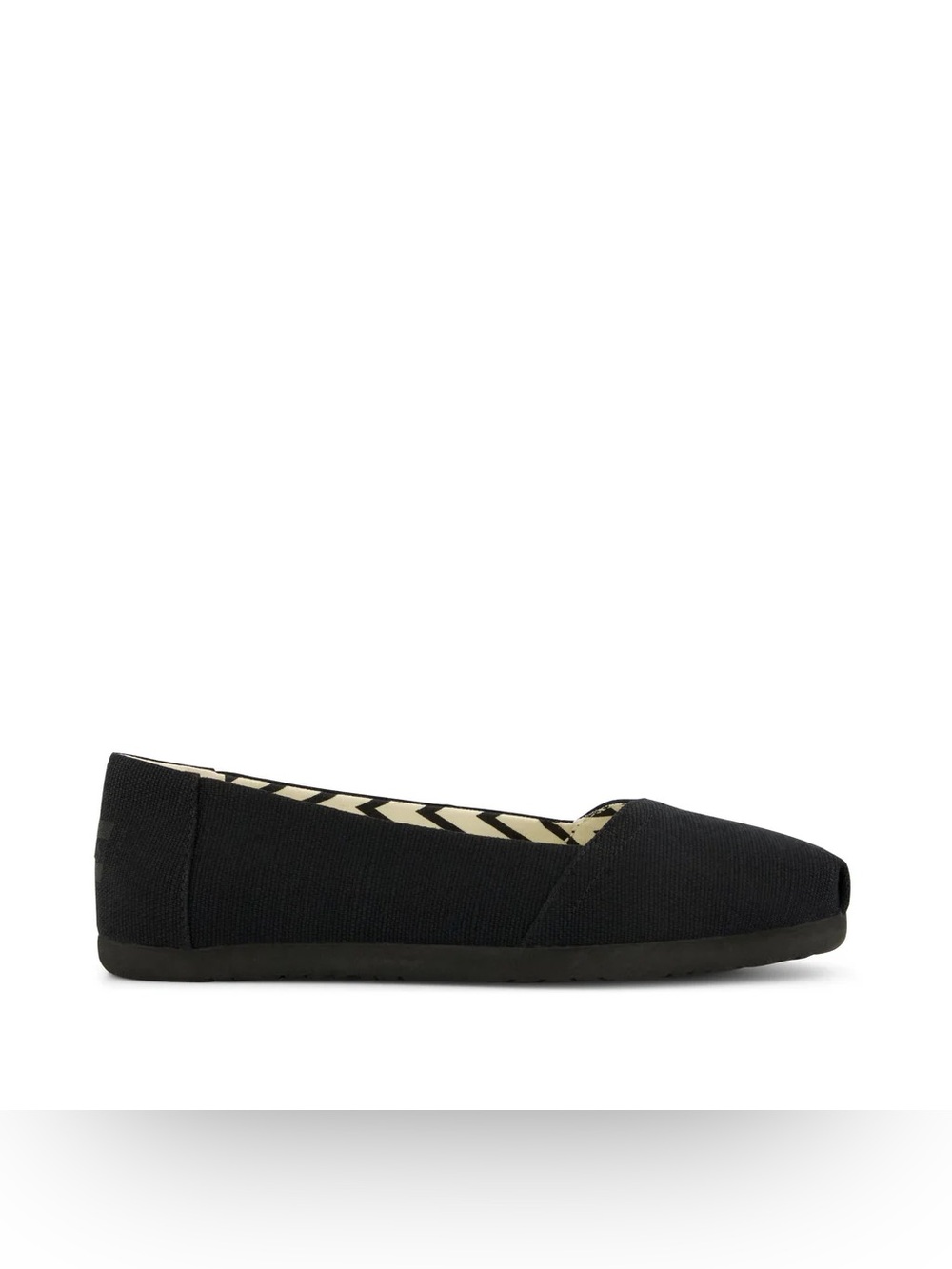 TOMS Womens All Black Alpargata Ballet Flats